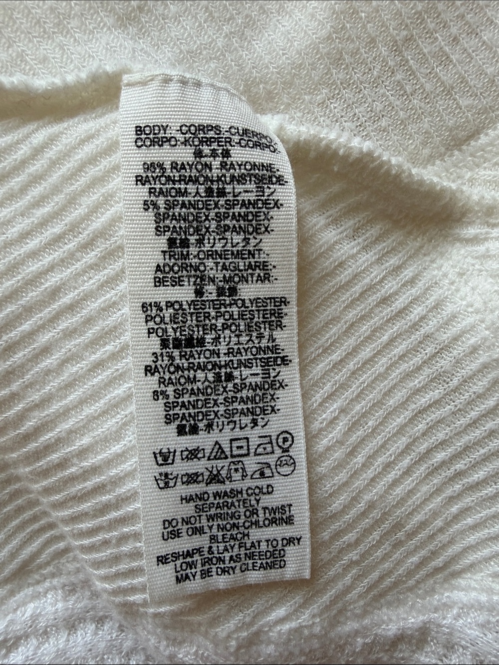 We the Free Women’s White Waffle-Knit Long Sleeve Top - Picture 4 of 4